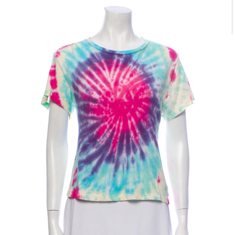 RE/DONE BOHO Festival Hippie Tie Dye Top Tee T-Shirt Soft Cropped Oversized S/M